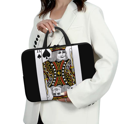 King Of Spades Playing Card Print Laptop Sleeve With Handle