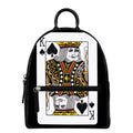 King Of Spades Playing Card Print Leather Backpack