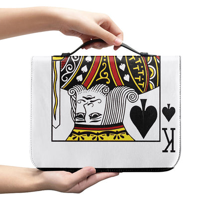 King Of Spades Playing Card Print Leather Bible Cover