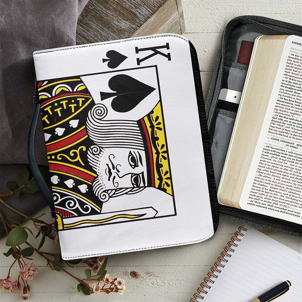 King Of Spades Playing Card Print Leather Bible Cover