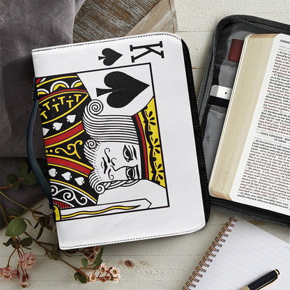 King Of Spades Playing Card Print Leather Bible Cover