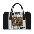 King Of Spades Playing Card Print Leather Duffel Bag