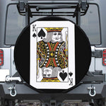 King Of Spades Playing Card Print Leather Spare Tire Cover
