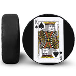 King Of Spades Playing Card Print Leather Spare Tire Cover