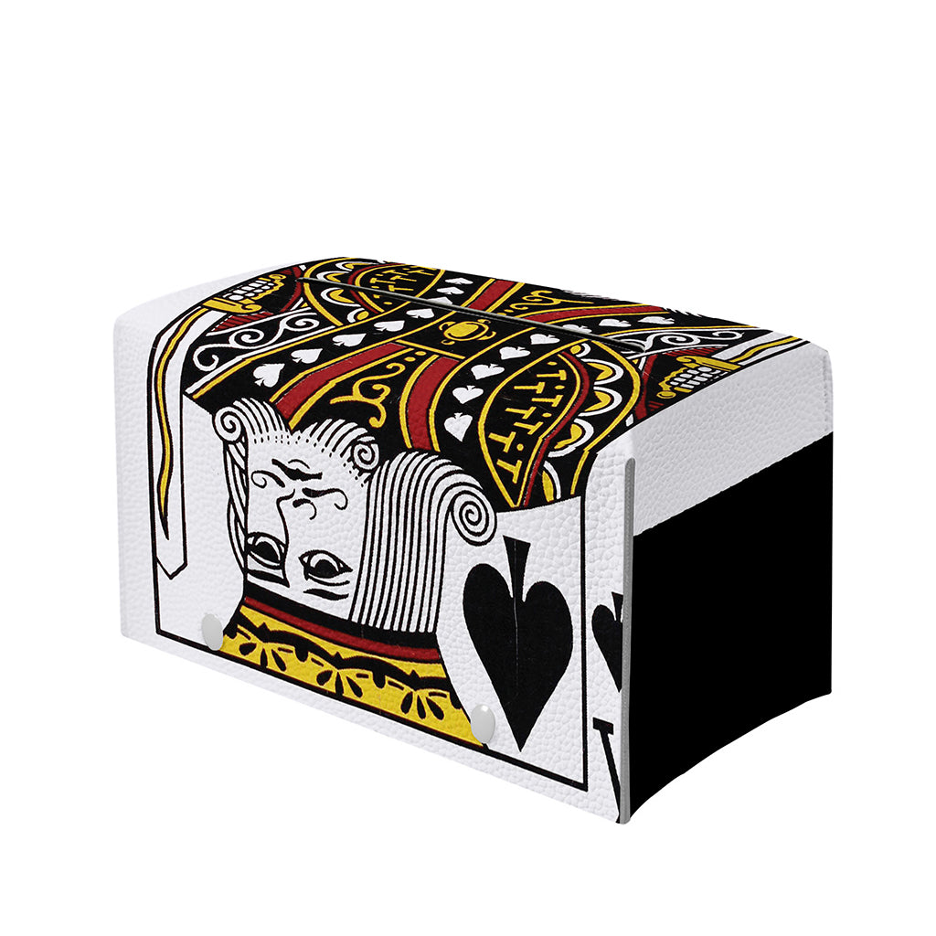 King Of Spades Playing Card Print Leather Tissue Box Cover