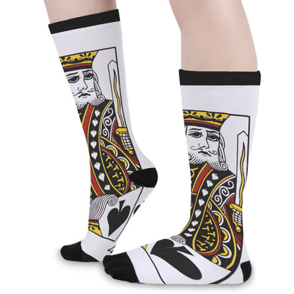 King Of Spades Playing Card Print Long Socks