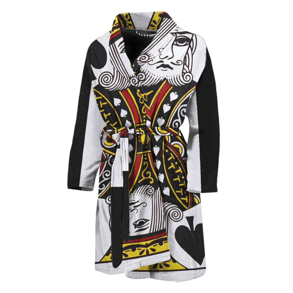 King Of Spades Playing Card Print Men's Bathrobe