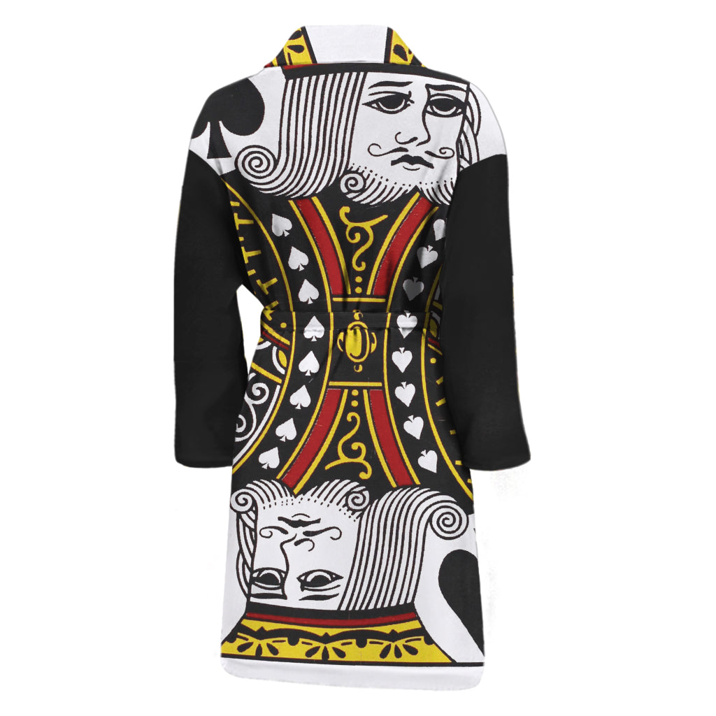King Of Spades Playing Card Print Men's Bathrobe