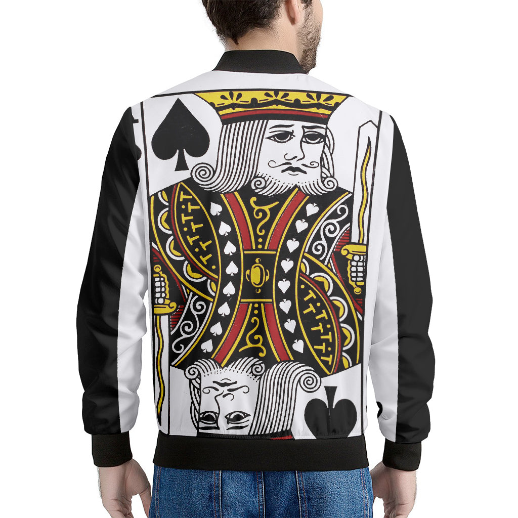 King Of Spades Playing Card Print Men's Bomber Jacket