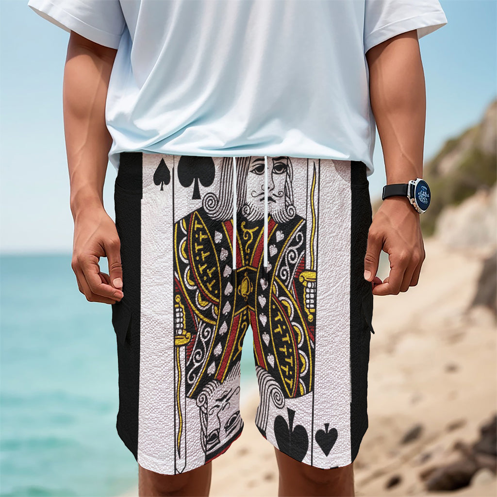 King Of Spades Playing Card Print Men's Cargo Shorts