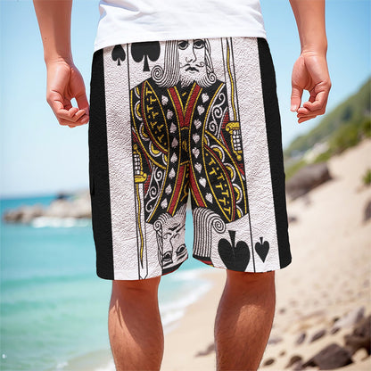 King Of Spades Playing Card Print Men's Cargo Shorts
