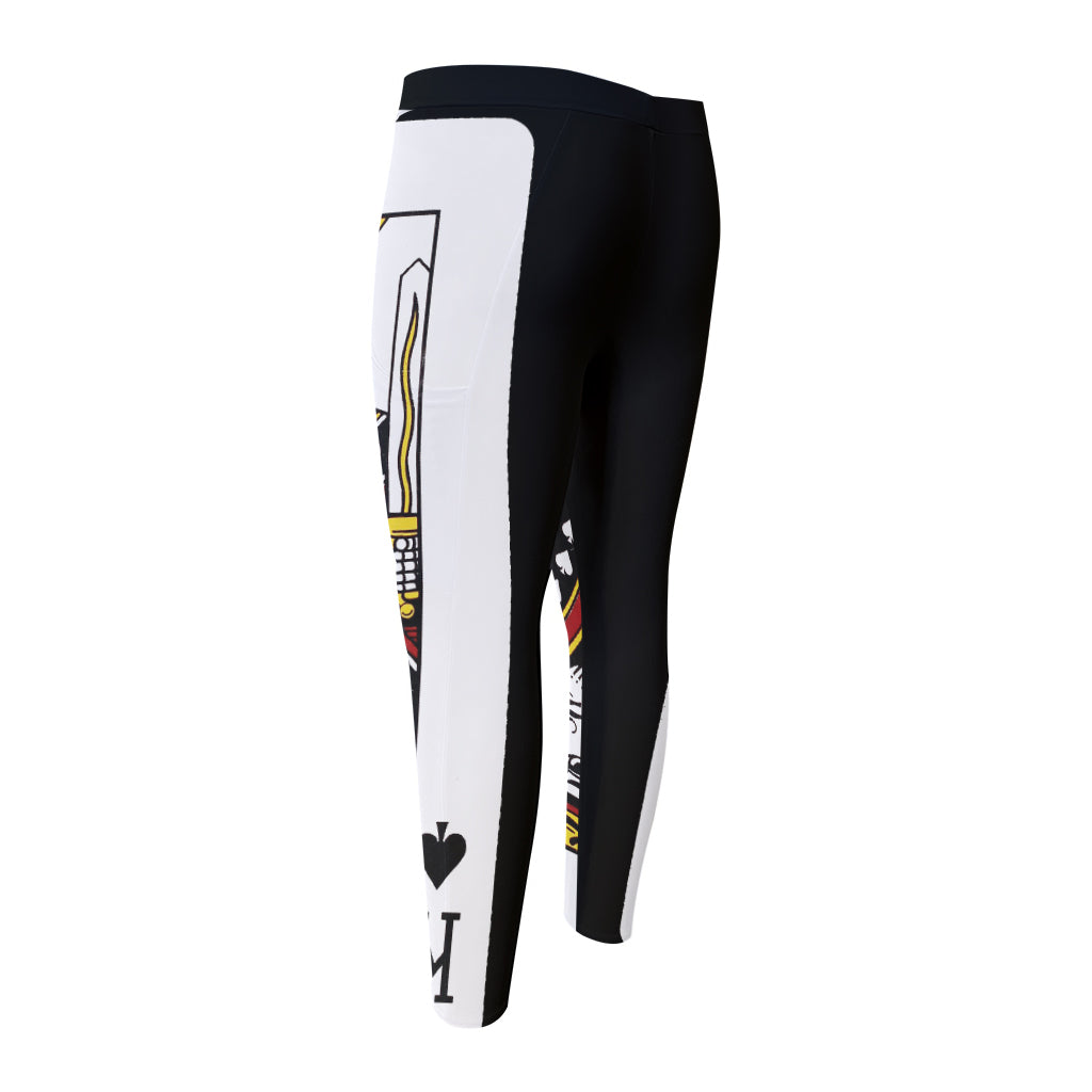 King Of Spades Playing Card Print Men's Compression Pants