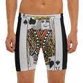 King Of Spades Playing Card Print Men's Long Boxer Briefs