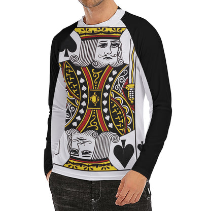 King Of Spades Playing Card Print Men's Long Sleeve Rash Guard