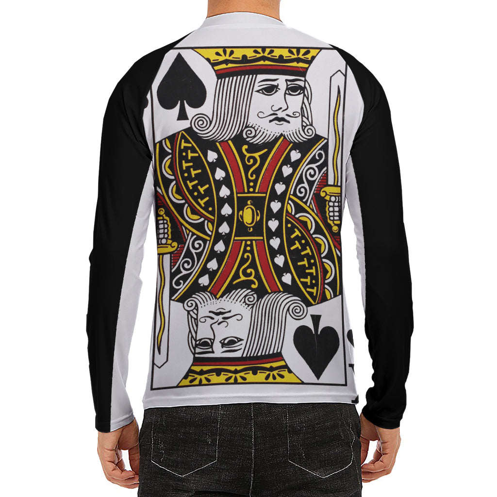 King Of Spades Playing Card Print Men's Long Sleeve Rash Guard