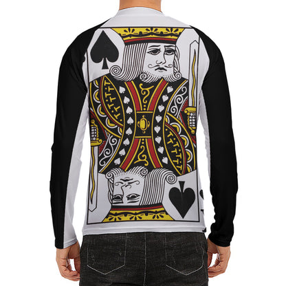King Of Spades Playing Card Print Men's Long Sleeve Rash Guard