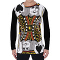 King Of Spades Playing Card Print Men's Long Sleeve T-Shirt