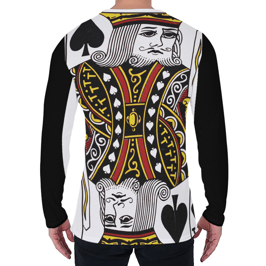 King Of Spades Playing Card Print Men's Long Sleeve T-Shirt