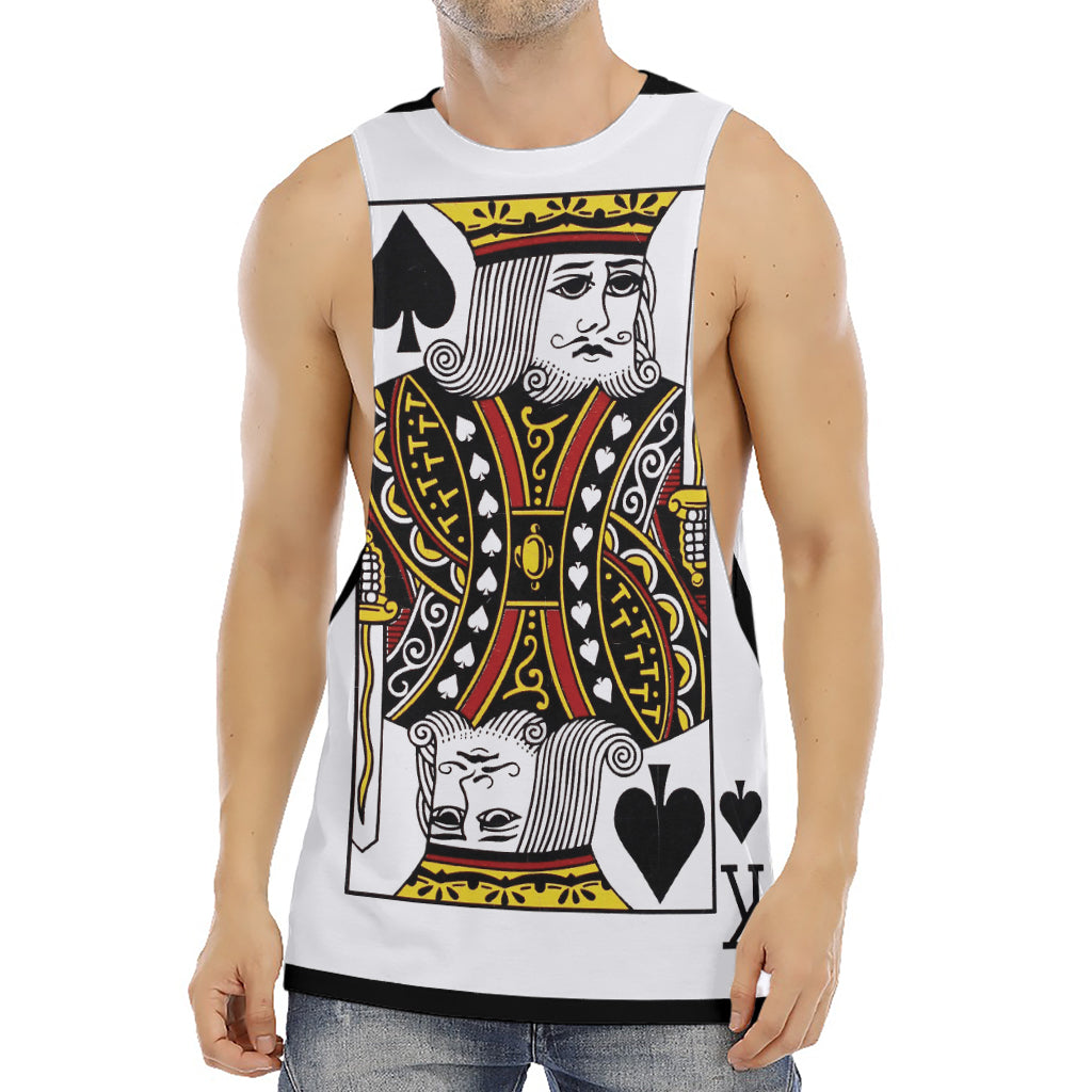 King Of Spades Playing Card Print Men's Muscle Tank Top