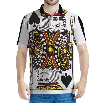 King Of Spades Playing Card Print Men's Polo Shirt