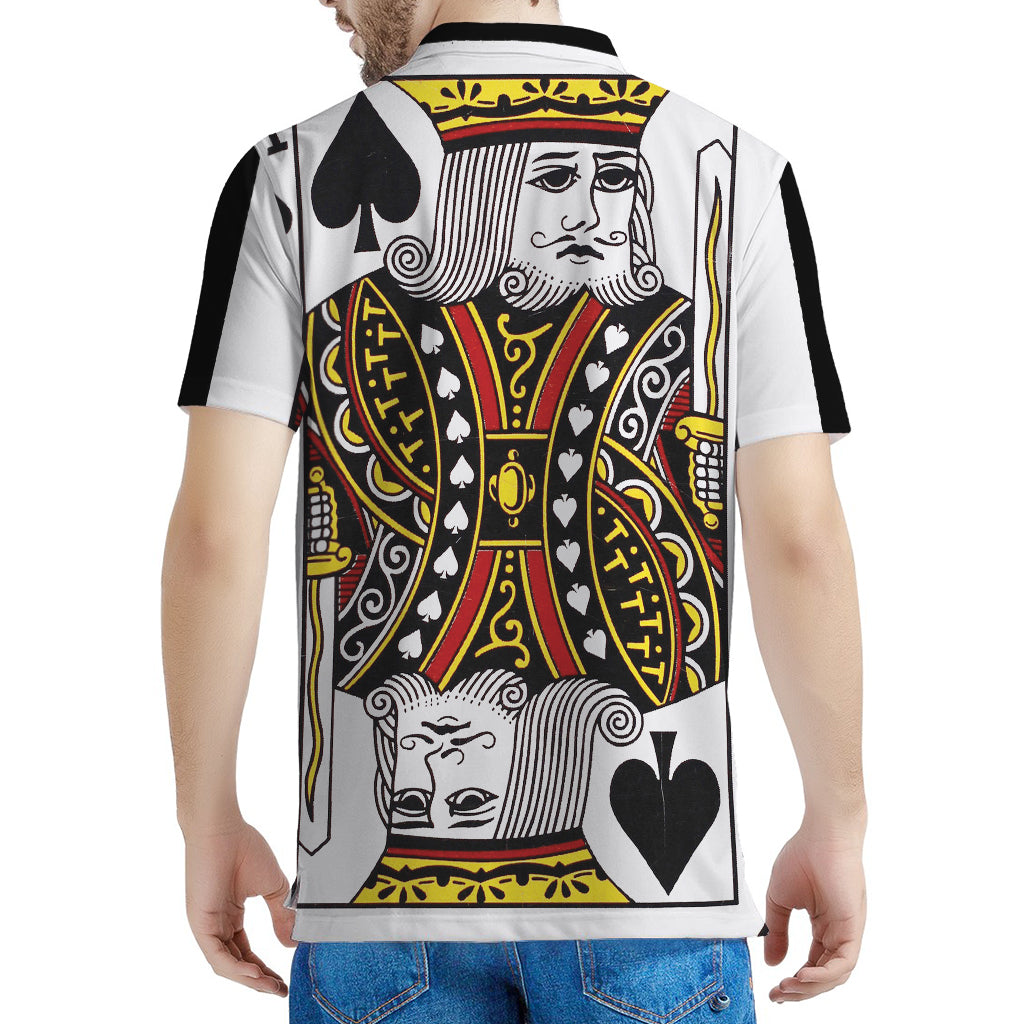 King Of Spades Playing Card Print Men's Polo Shirt