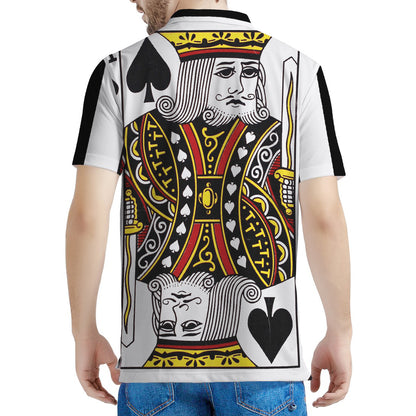 King Of Spades Playing Card Print Men's Polo Shirt