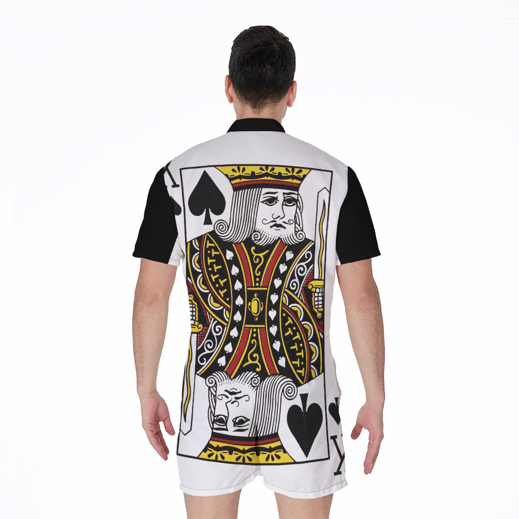 King Of Spades Playing Card Print Men's Rompers