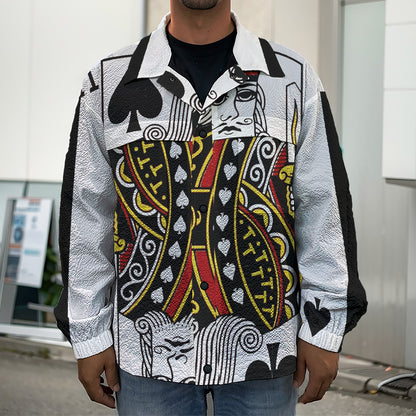 King Of Spades Playing Card Print Men's Shirt Jacket