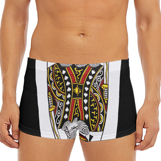 King Of Spades Playing Card Print Men's Short Boxer Briefs
