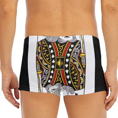 King Of Spades Playing Card Print Men's Short Boxer Briefs