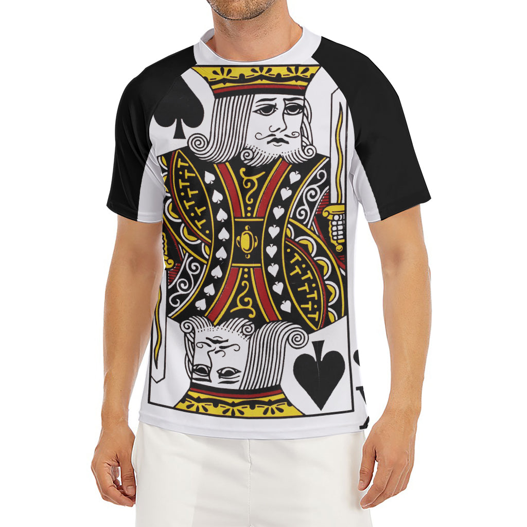King Of Spades Playing Card Print Men's Short Sleeve Rash Guard