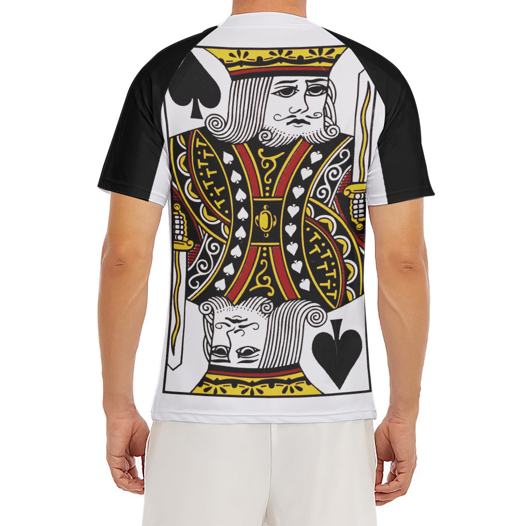 King Of Spades Playing Card Print Men's Short Sleeve Rash Guard