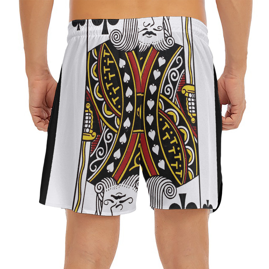 King Of Spades Playing Card Print Men's Split Running Shorts