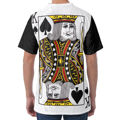 King Of Spades Playing Card Print Men's Velvet T-Shirt