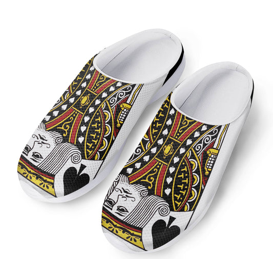 King Of Spades Playing Card Print Mesh Casual Shoes