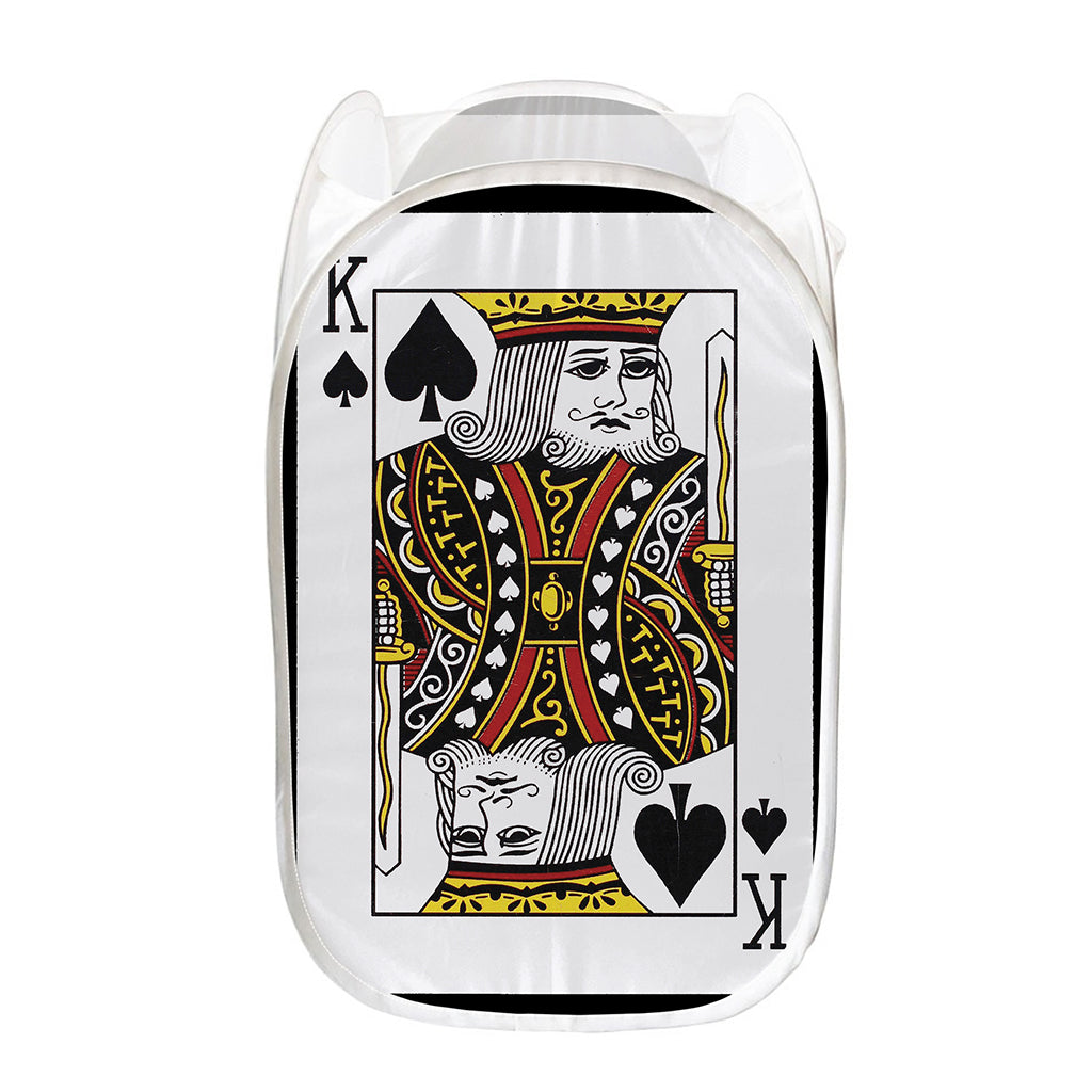 King Of Spades Playing Card Print Mesh Laundry Hamper