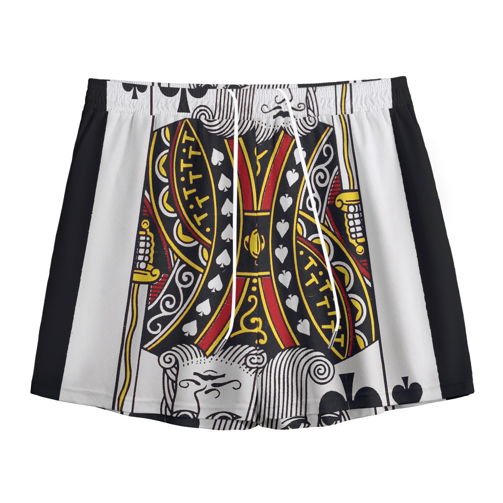 King Of Spades Playing Card Print Mesh Shorts