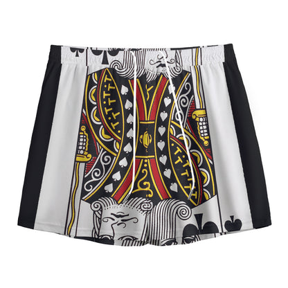 King Of Spades Playing Card Print Mesh Shorts