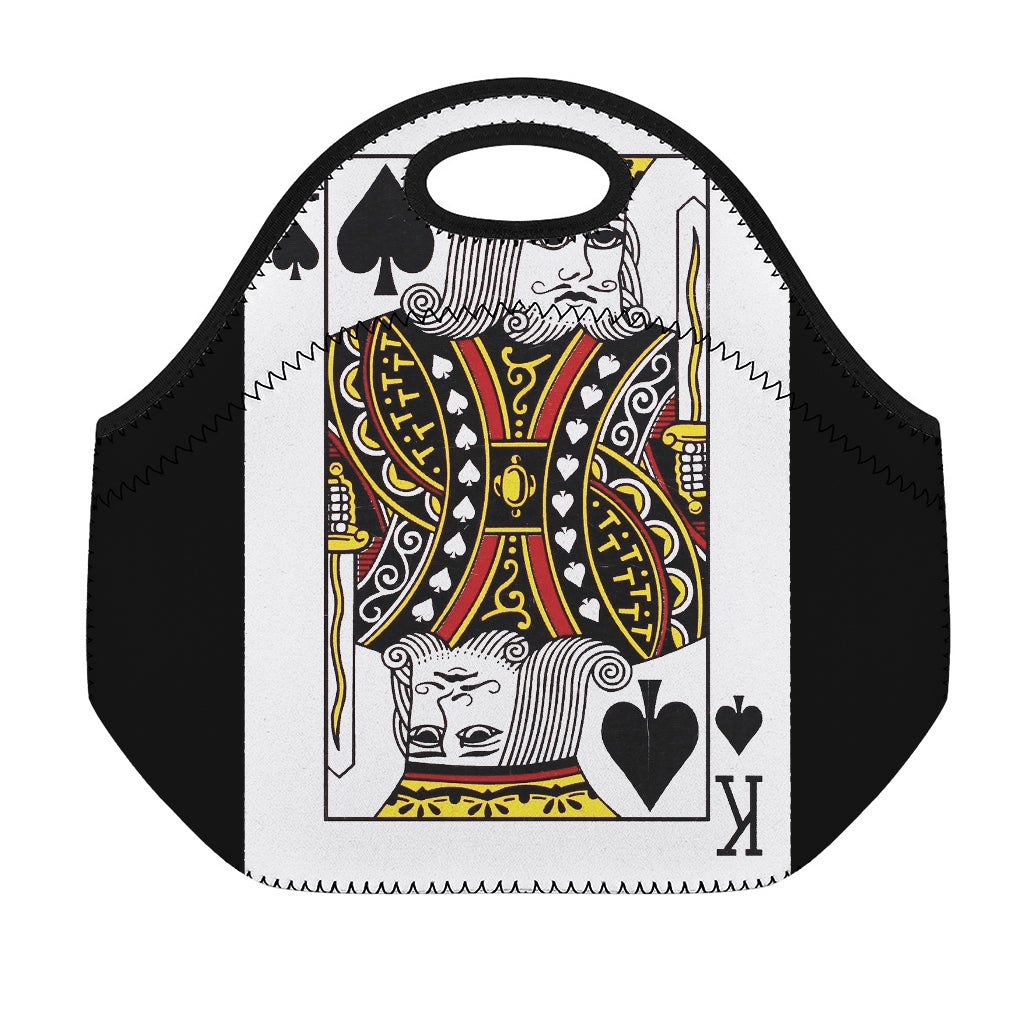 King Of Spades Playing Card Print Neoprene Lunch Bag
