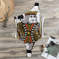 King Of Spades Playing Card Print One Shoulder Bodysuit