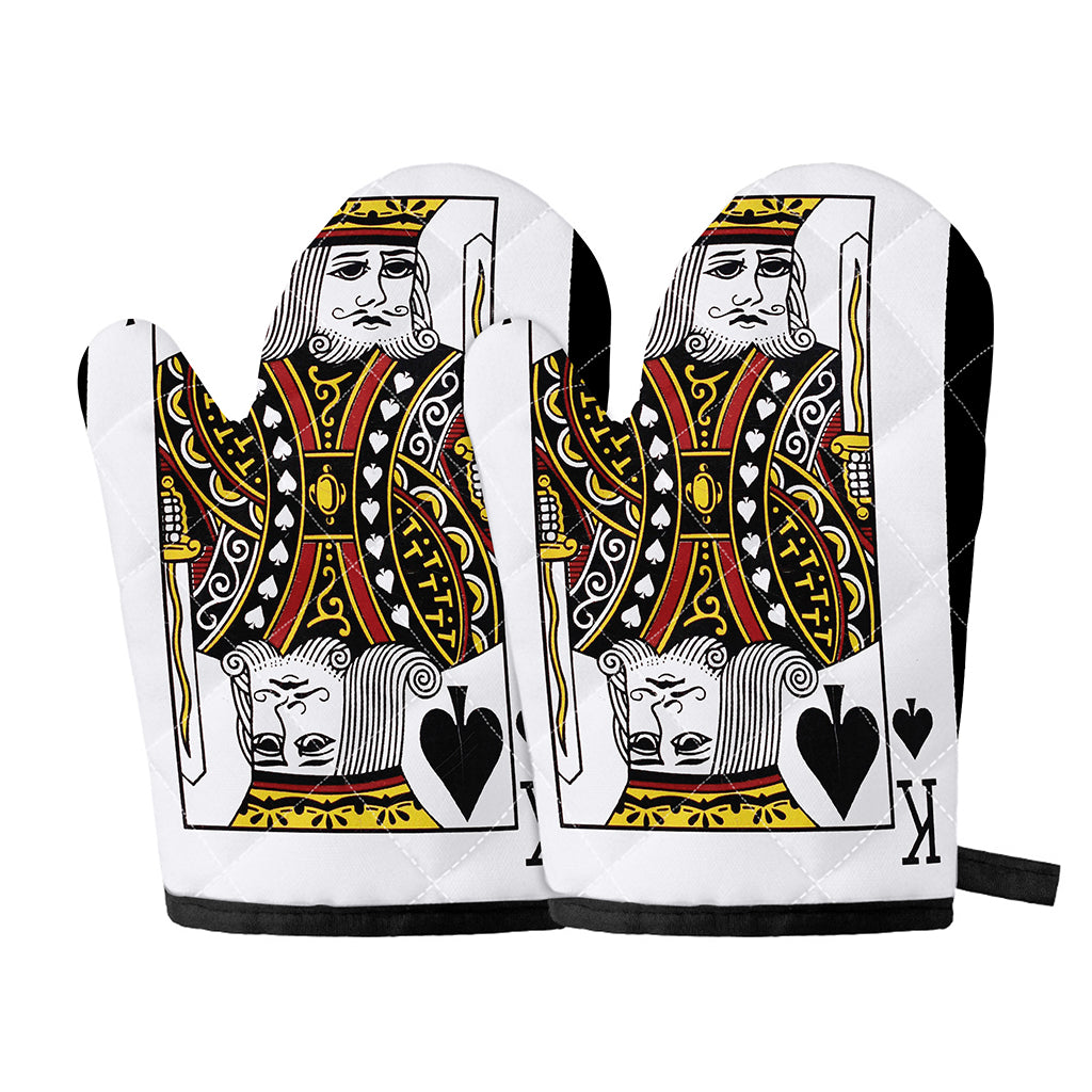 King Of Spades Playing Card Print Oven Mitts