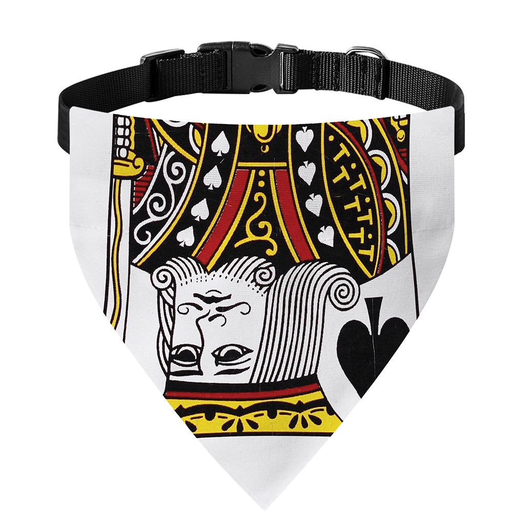 King Of Spades Playing Card Print Over The Collar Dog Bandana