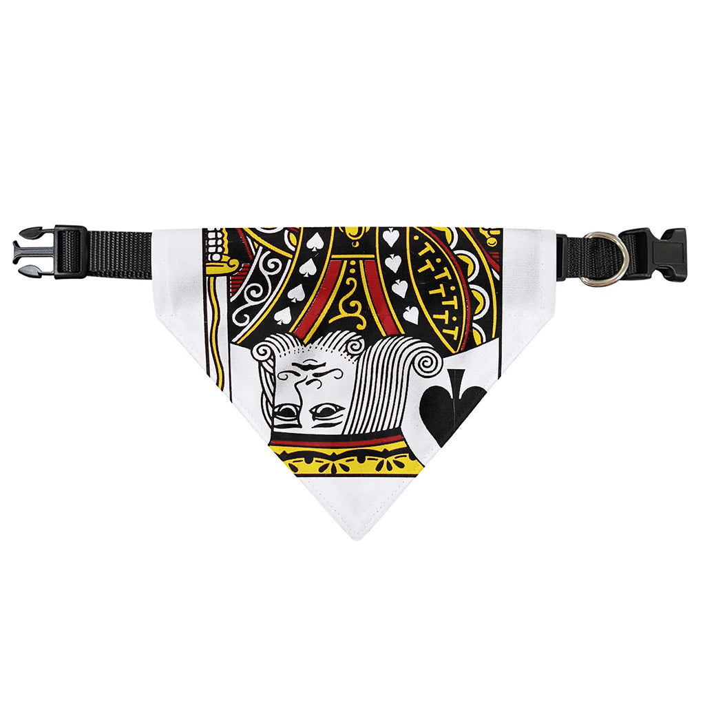King Of Spades Playing Card Print Over The Collar Dog Bandana