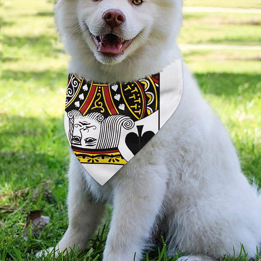 King Of Spades Playing Card Print Over The Collar Dog Bandana