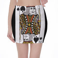 King Of Spades Playing Card Print Pencil Mini Skirt