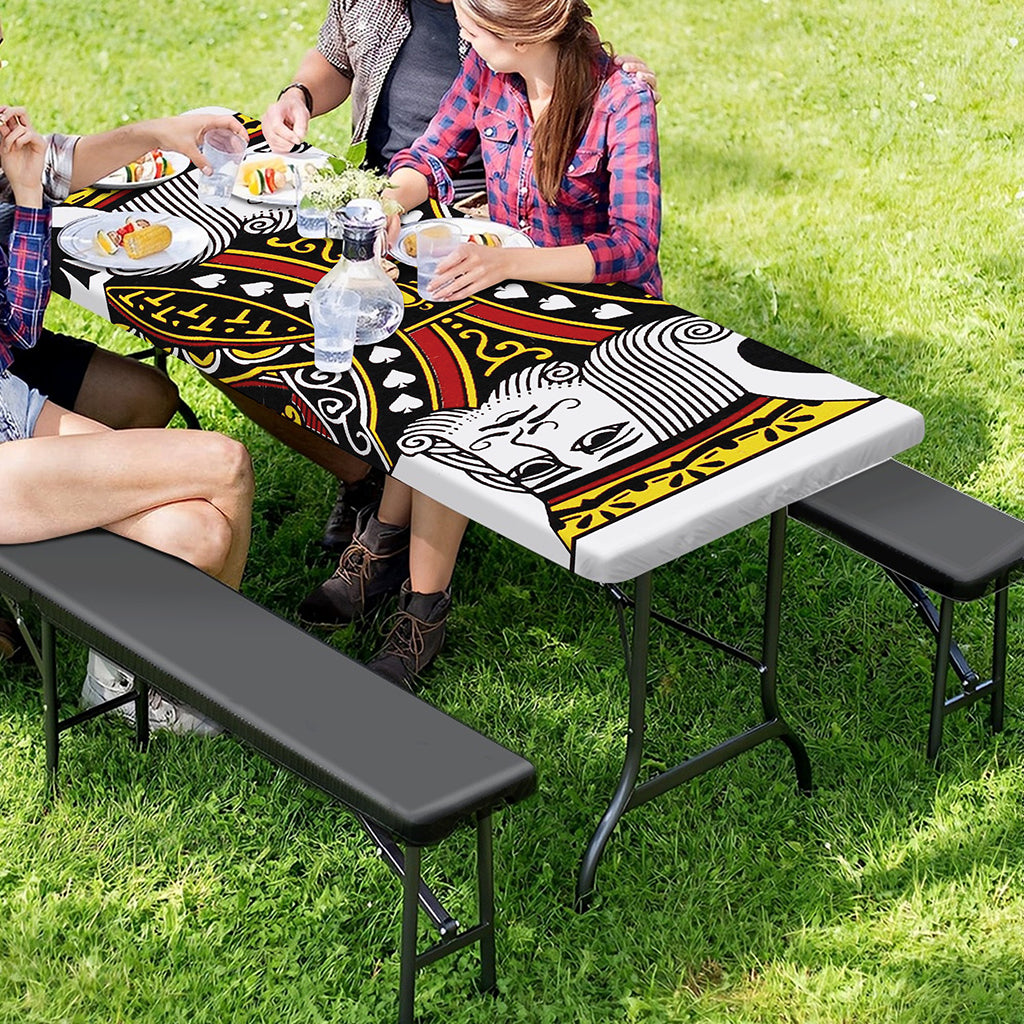 King Of Spades Playing Card Print Picnic Table Cover