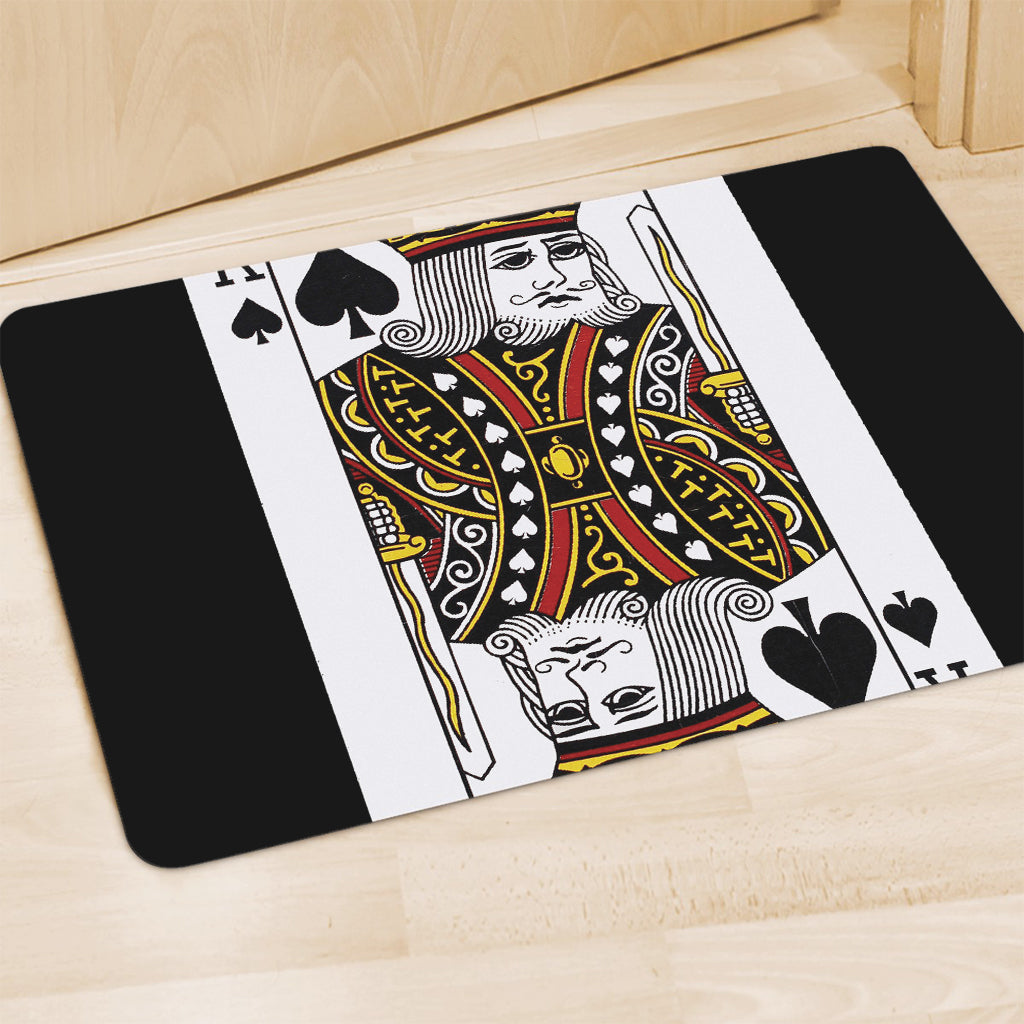King Of Spades Playing Card Print Polyester Doormat