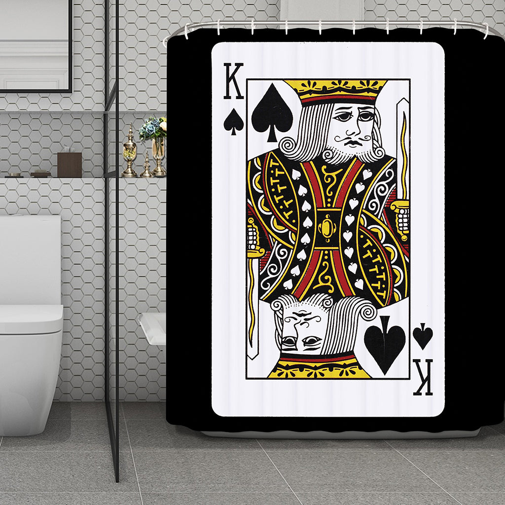 King Of Spades Playing Card Print Polyester Shower Curtain