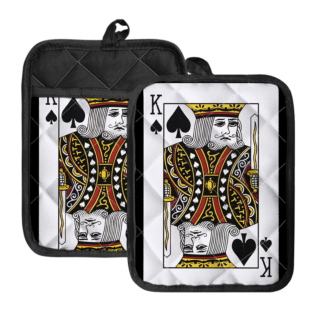 King Of Spades Playing Card Print Pot Holders With Pocket