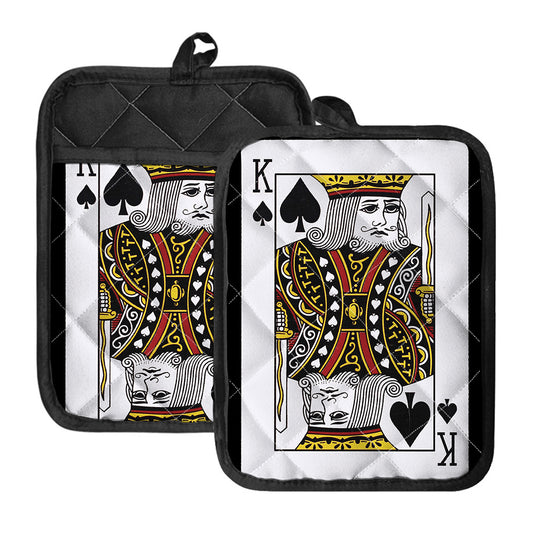 King Of Spades Playing Card Print Pot Holders With Pocket